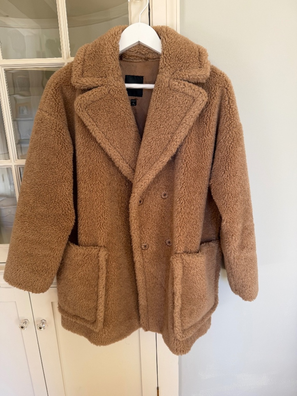 Weekend MaxMara teddy coat, tan, size 38